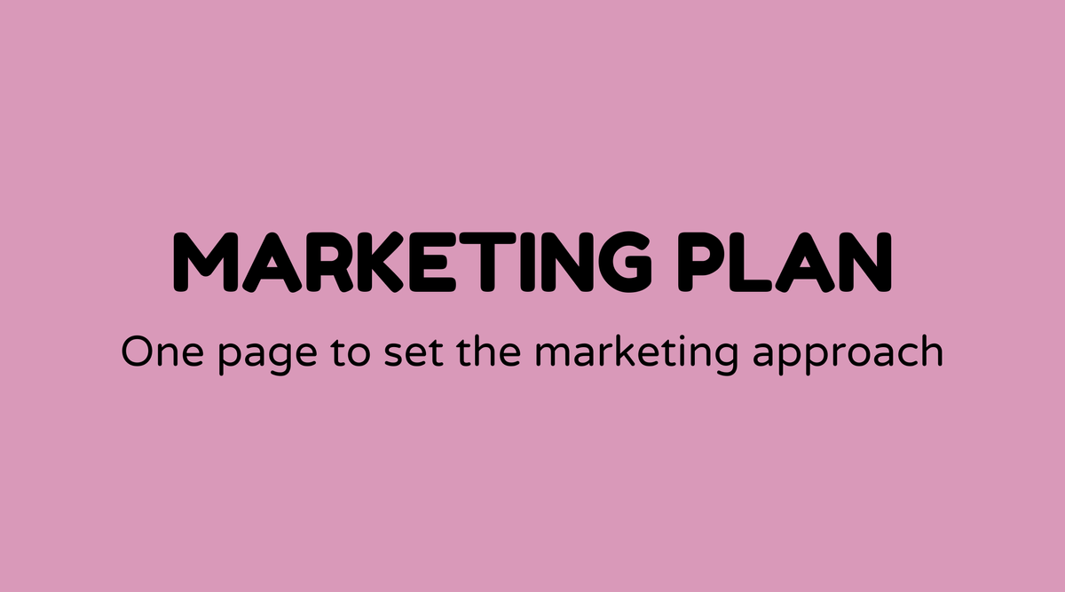 Marketing Plan (1 Page)