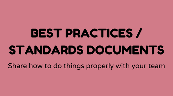 Best practices / standards documents
